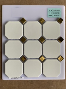 Carreau de mosaïque octogone 12 "x 12" Tuile de mosaïque décorative murale en mélange <span class=keywords><strong>noir</strong></span> <span class=keywords><strong>et</strong></span> <span class=keywords><strong>blanc</strong></span> - Product Image 5