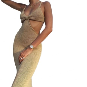 เดรสไหมพรมฤดูร้อนสำหรับผู้หญิง สไตล์ลำลอง สีดำ เซ็กซี่ โชว์หลัง ทรงหลวม ไม่มีแขน มีไซส์พลัส ผ้าชีฟอง แต่งระบายธรรมชาติ - Product Image 1