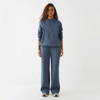 Ensemble de survêtement décontracté deux pièces pour femme : sweat à capuche oversize et pantalon de jogging à jambes larges, style streetwear et loungewear