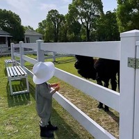 Valla para Caballos de PVC de 6 Pies Compatible con Electricidad, Conductos Integrados, Fácil de Agregar Cables Cargados, Uso en Obras de Construcción de Ranchos, Modelado 3D