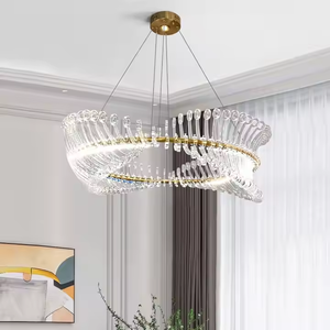 Acrylique vague maison lustre éclairage salon hôtel centre commercial forme d'arête de poisson lampes suspendues - Product Image 4