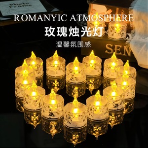 Bougie électronique LED décorative sans flamme, alimentée par piles, pour anniversaire, ambiance romantique - Product Image 3