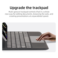 Étui pour clavier Bluetooth rotatif multifonction de conception originale Structure transparente noire compatible avec l'iPad 10.9 pouces/11 pouces