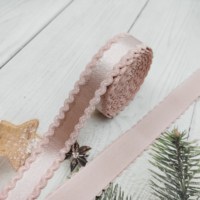 Sangle élastique en nylon/polyester de 16 mm d'épaisseur, personnalisée par le fabricant, avec bord ondulé coloré, bande élastique pour la couture