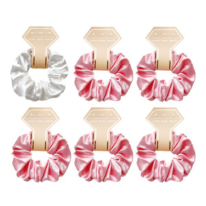 Paquete de Tarjetas Personalizadas con Coleteros Brillantes y Lujosos para el <span class=keywords><strong>Cabello</strong></span>, Accesorios de Coleteros Brillantes para Niñas en Tonos Morado, <span class=keywords><strong>Rojo</strong></span> y Marrón, Coleteros de Seda y Satén - Product Image 6