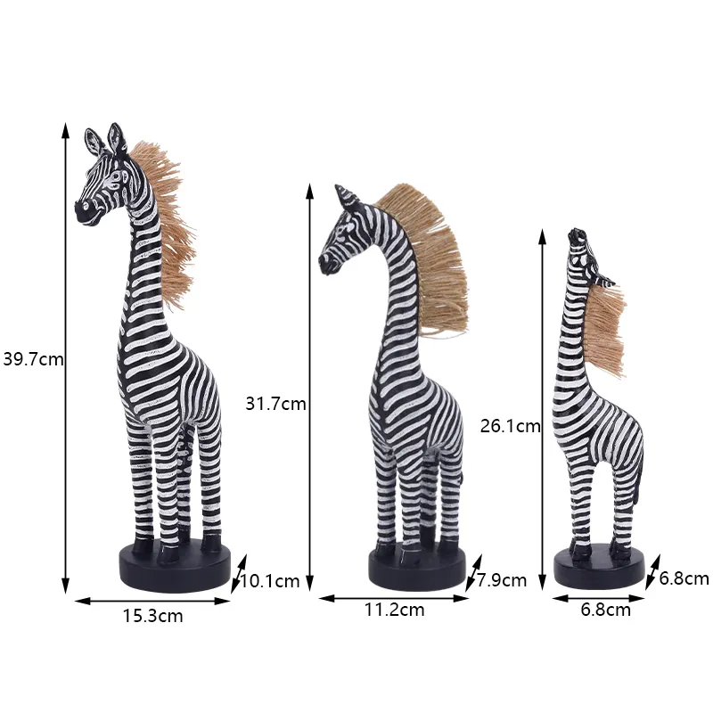 Redeo patung Zebra Amerika, hiasan rumah patung Resin abstrak seni Zebra Amerika