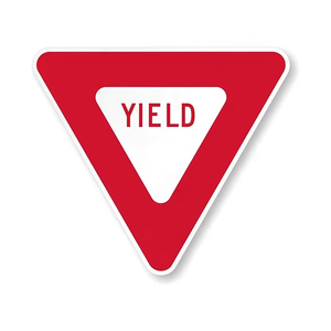 Panneau <span class=keywords><strong>de</strong></span> signalisation routier personnalisé Type debout avec <span class=keywords><strong>film</strong></span> réfléchissant Ralentir et laisser place à un motif triangulaire - Product Image 1