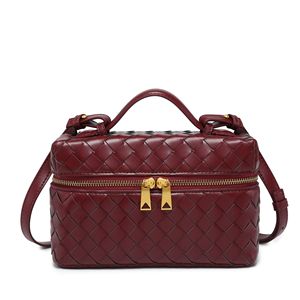7590 # Mulheres <span class=keywords><strong>Maroon</strong></span> Woven Lunch Box Forma Crossbody Hand Bag Senhoras Casual Small Woven Shoulder Bags Moda Hand Clutch <span class=keywords><strong>Purse</strong></span> - Product Image 1