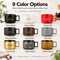 Ensemble de tasses à café en céramique de luxe Kingze avec logo personnalisé, design moderne, style porcelaine, tasses à thé avec boîte cadeau