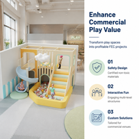 Structure de jeu commerciale pour tout-petits, avec piscine à balles pastel et toboggan tubulaire, certifiée TUV pour projets FEC