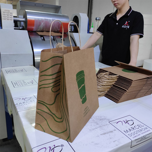 <span class=keywords><strong>KM</strong></span> impreso personalizado ecológico desechable para llevar comida rápida bolsa de papel Kraft marrón y caja de papel para embalaje de alimentos - Product Image 1
