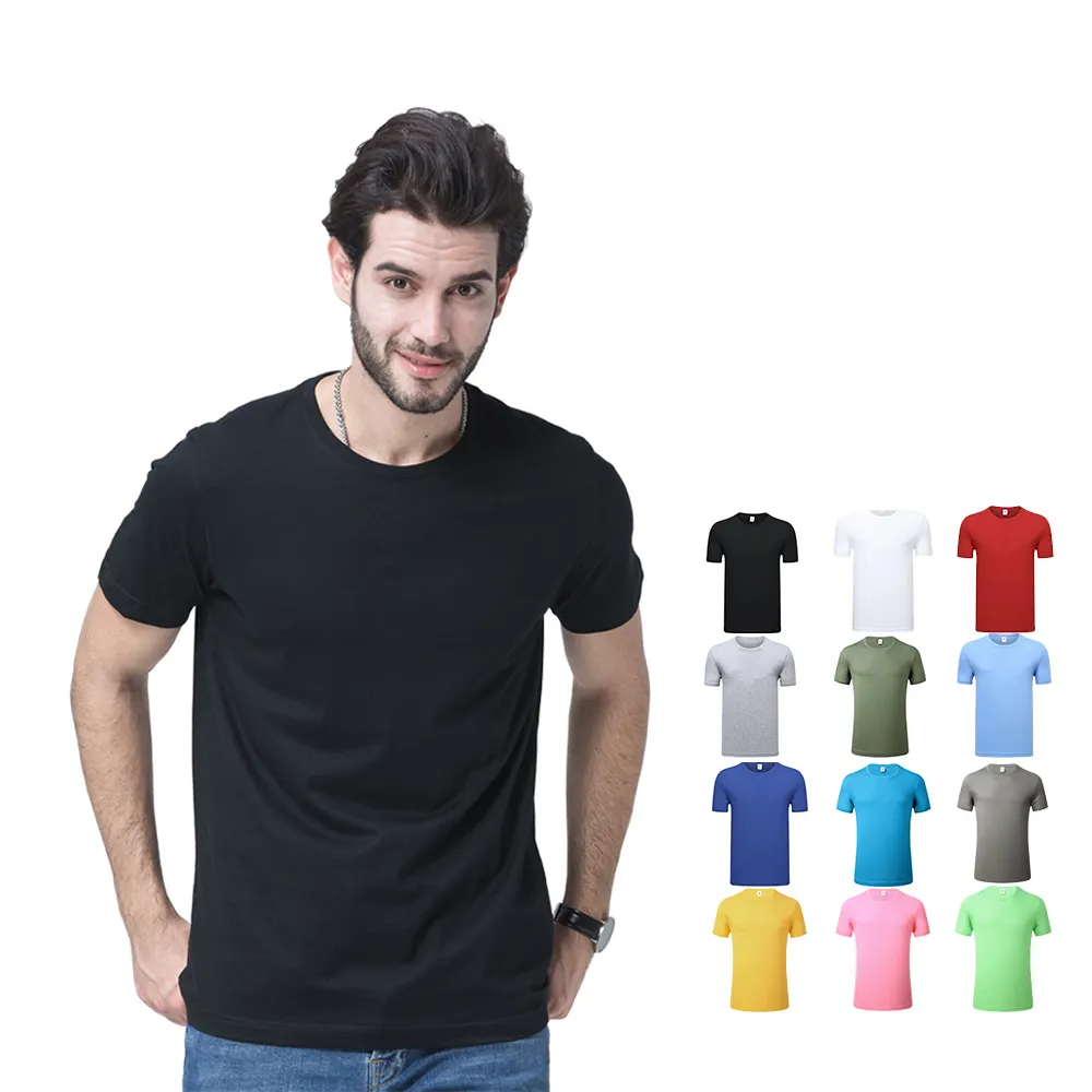 100 כותנה גברים T חולצות באיכות גבוהה אופנה זול סיטונאי לוגו מותאם אישית רגיל ריק Tshirts