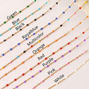 Collana in Acciaio Inossidabile Bohémien con Smalto Colorato ad Alta Fedeltà, Catena Base per Accessori Impilabili, Collana Smaltata di Tendenza per Feste - Product Image 5