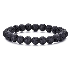 Pulsera de Piedras Naturales de 8mm, Redondas, de Roca Volcánica y Ojo de Tigre, Joyería Unisex para Regalo - Product Image 3
