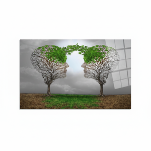 Toile imprimée avec silhouette d'arbre paisible, décoration élégante pour le bureau ou la méditation, ART SUR VERRE TÉRMÉRISÉ - Product Image 2