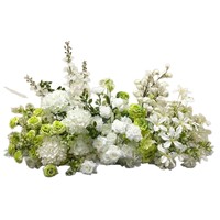 Chemin de table réaliste avec plantes en soie, centre de table, arrangement pour événements de mariage, fleurs artificielles pour fête d'anniversaire