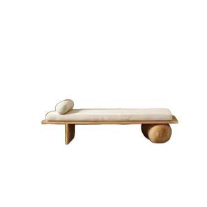 Minimalist Wooden Lounge <b>Bench</b> With Cushion Multi Function <b>Entryway</b> Bedroom Tea <b>Bench</b> Italian Style Design - Product Image 5