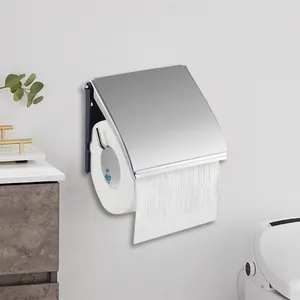 Dispensador de papel higiénico autoadhesivo de acero inoxidable para restaurante