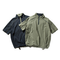 Pull de golf réversible à manches courtes et fermeture éclair pour hommes, veste haute performance, coupe-vent résistant à l'eau, vente en gros, 1/4