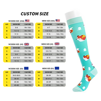 Chaussettes de Compression Sportives OEM Personnalisables Imprimées Mignonnes 20-30 mmHg – Chaussettes Médicales de Compression pour Sportifs et Infirmiers