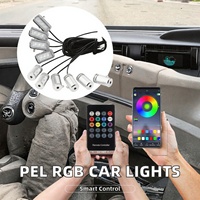 Bandes lumineuses LED RGB à fibres optiques J Auto PEL 12V, 12 LED, 120W, accessoires d'éclairage d'ambiance intérieur de voiture, remplacement OE