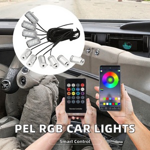 PEL 12V RGB LED Fiber Optic Ambient Light Strips <b>Car</b> Interior <b>Decorate</b> Atmosphere App Accessories Auto Interior Lighting - Product Image 3