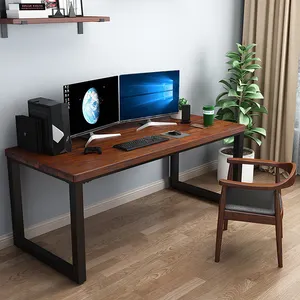 모조리 책상 200cm-공장 직접 도매 사무실 책상 클래식 고품질 단단한 나무 컴퓨터 테이블 금속 컴퓨터 책상 간단한 사무실 테이블