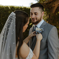 Mariée mariage deux couches blanc perle voile crypté ongles perlé maille gaze avec peigne à cheveux voiles de mariée