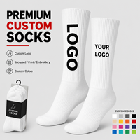 Chaussettes de sport personnalisées de qualité supérieure, imprimées en jacquard, avec coussinets, pour hommes et femmes, en coton, avec logo