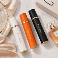 Flacon de parfum en verre Posee Beauty Guangdong 10 ml, vaporisateur portable de voyage à pression fine, pompe à pression ornementée dorée, transparent à facettes
