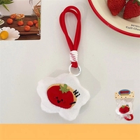 Pendentif en peluche de la série alimentaire de dessins animés, design mignon tomate frite, fait main, RCGIFT, porte-clés, breloque de sac à dos en tissu doux