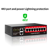 Switch POE Gigabit HUOYI OEM de 4/6/8/16/24 Puertos, 48V, POE Activo IEEE802.3 AF/AT, Switch Poe No Administrado para Cámaras IP CCTV