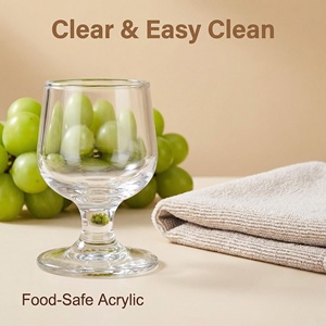 Verres à pied classiques en <span class=keywords><strong>plastique</strong></span> PC transparent pour mariages, fêtes, bars – 50/100/170/250 ml – pour vin rouge, whisky, <span class=keywords><strong>champagne</strong></span> - Product Image 6