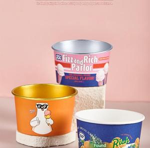 Gobelets à glace compostables écologiques avec logo personnalisé, revêtement PE, qualité alimentaire, à paroi simple, jetables, pour boissons et desserts, sucre - Product Image 5