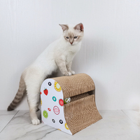Amuse-toi Graisse de chat grattage Formule spatiale Grand papier carton Planche à griffes de chat Maisons IC-5066 Cloche à fruits Grappling board