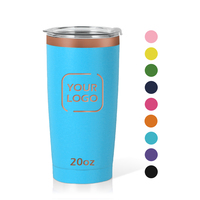 Mug de camping en acier inoxydable à double paroi de 20 oz, plaqué or arc-en-ciel, gravé au laser, tasse à café de voyage
