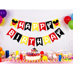 Decorazione per Banner di carta con motivo Mickey Cartoon per festa di <span class=keywords><strong>compleanno</strong></span> <span class=keywords><strong>2</strong></span> ° <span class=keywords><strong>compleanno</strong></span> forniture per decorazioni per pavese - Product Image 2