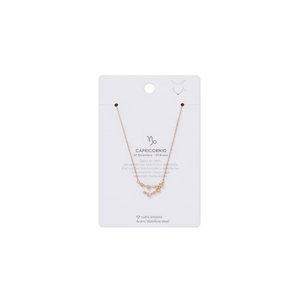 Collana in Acciaio Inossidabile Capricornio Acero con Zirconia Cubica per Donna, Gioielli alla Moda - Product Image 2