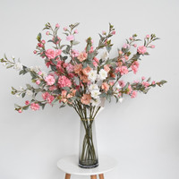 Bunga Kamelia RTS Promotional Single Stem 15 Tangkai Warna Pink Autumn Victory, Bunga Teh Gunung 90cm untuk Dekorasi Toko, Pernikahan, dan Rumah