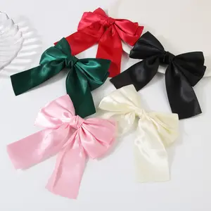 SongMay hot sell Double layered bow hair clips ribbon butterfly hairpin Bows Clip for Girls Women hair accessories