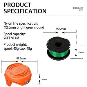 Paquete de 4 Tapas de Repuesto para Bobina de Hilo de Desbrozadora 90583594 para Desbrozadoras BLACK & DECKER SF-080 GH3000/LST540/LST540B/GH3000R - Product Image 4