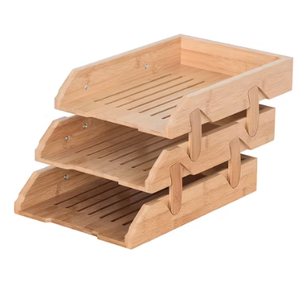 Bac de classement de bureau en bois massif (empilable) - Product Image 5