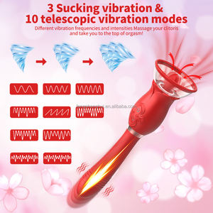 Вибратор-массажер для мужчин и женщин, имитирующий ласки языком, красный, из силикона и ABS, водонепроницаемый, секс-продукт от производителя. - Product Image 2