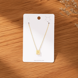 Collar de Acero Inoxidable con Letra Z+ P, Colgante Chapado en Oro de 12x14cm, Joyería Clásica de Moda, Regalo Unisex - Product Image 2