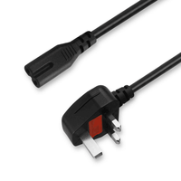 Cable de Alimentación de 1.2m con Enchufe UK a IEC C7 (Figura 8), Cobre Puro, 250V, para Computadora