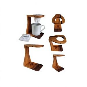 Support à café en bois au design minimaliste, forme carrée, capacité de 350 ml, écologique et réutilisable pour barista et usage domestique - Product Image 4