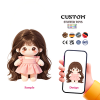 Poupées en peluche personnalisées en coton noir et blanc, figurines de lune, vente directe d'usine, poupées anime personnalisées pour enfants