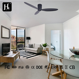 52-inch flush-mounted <b>ceiling</b> <b>fan</b> <b>with</b> European-style electrical design, no light strip, and <b>remote</b> control - Product Image 3