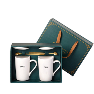 Promotional Gift Items Set Business Drinkware Ceramic Thank You Mug Cups with Customized Promotion Logo for Clients Neutral