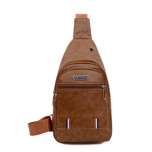 Großhandel Modische Herren-Reisetasche Einzel-Schultertasche Wasserdichte Crossbody-Tasche PU-Brusttasche für Männer - Product Image 4